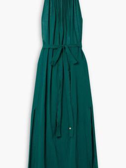 Malki cotton-gauze halterneck midi dress