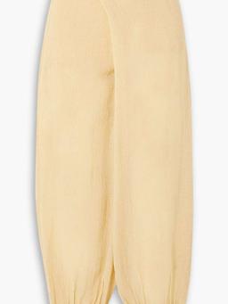 Katari frayed wrap-effect cotton-gauze tapered pants