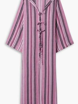 Beach Cape striped linen-blend maxi dress