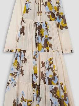 Hippy floral-print cotton-voile midi dress