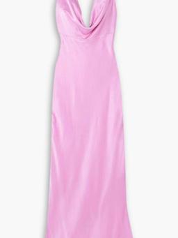 Draped silk-satin gown