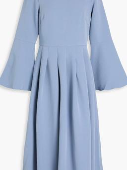 Pleated crepe midi dress