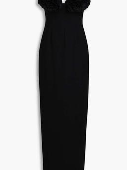 Margot floral-appliquéd crepe gown