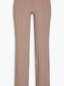 Ribbed-knit straight-leg pants