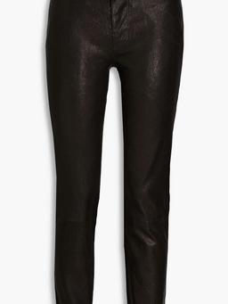 Leather slim-leg pants