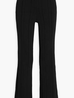 Plissé stretch-jersey flared pants
