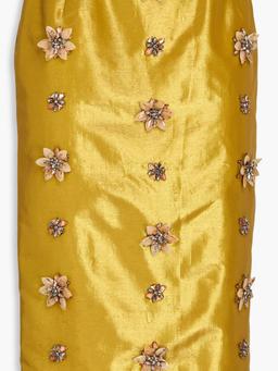 Embellished taffeta pencil skirt