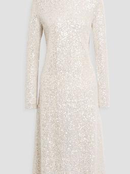 Celsia sequined tulle midi dress