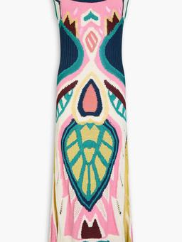 Jacquard-knit midi dress