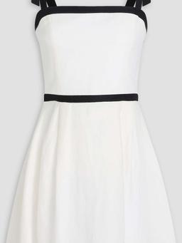 Eloisa bow-detailed linen and cupro-blend mini dress