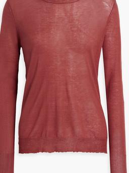 Distressed cotton-jersey top