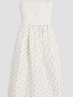 Anny embroidered brocade and cloqué midi dress