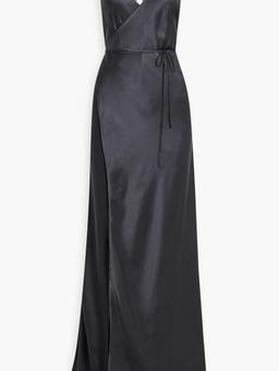 Silk-satin wrap gown