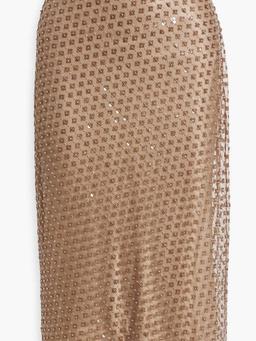 Embellished tulle midi skirt