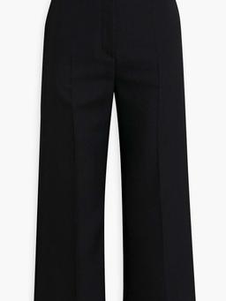 Cropped grain de poudre wide-leg pants