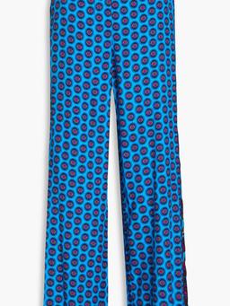 Sarina printed crepe de chine wide-leg pants