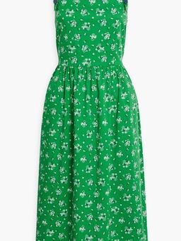 Laura floral-print cotton-blend poplin midi dress