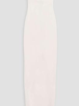 Strapless wool-blend crepe gown