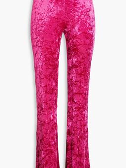 Crushed-velvet flared pants