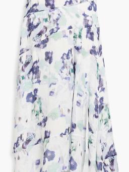 Ollia printed chiffon midi skirt