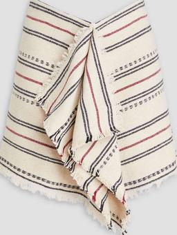 Jiloa draped cotton-blend canvas mini skirt