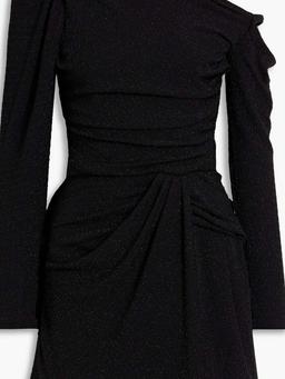 Merimi one-shoulder metallic jacquard-knit mini dress