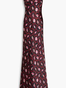 Mimi printed silk-satin maxi dress