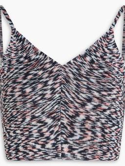 Cropped space-dyed knitted top