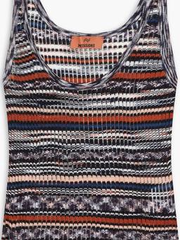Space-dyed ribbed-knit tank