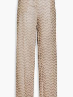 Crochet-knit cotton straight-leg pants