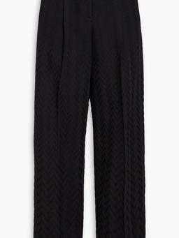 Crochet-knit cotton-blend straight-leg pants