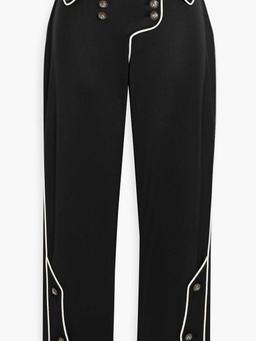 Cropped wool-blend slim-leg pants