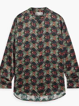 Bobbi printed silk-satin blouse