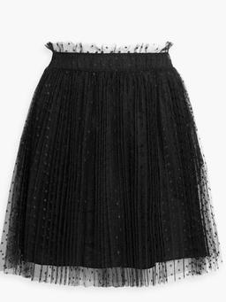 Pleated point d'esprit mini skirt