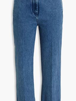 Belted high-rise kick-flare jeans