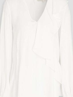 Aggie ruffled crepe de chine top