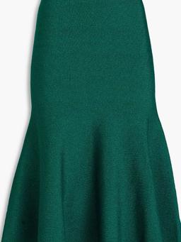 Fluted metallic knitted midi skirt
