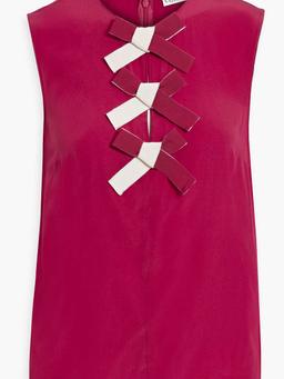 Bow-detailed silk crepe de chine top