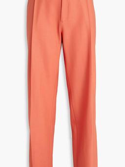 Twill wide-leg pants