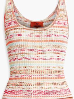 Space-dyed ribbed-knit tank