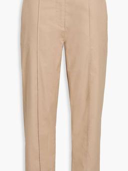 Cropped cotton-blend tapered pants
