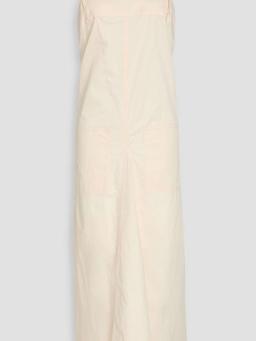 Pleated cotton midi dress