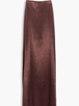 Satin-crepe midi slip dress