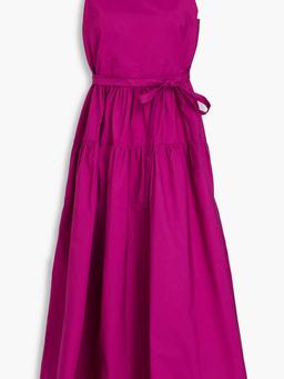 Cotton-blend poplin midi dress