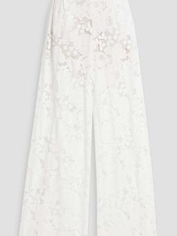 Guipure lace wide leg pants