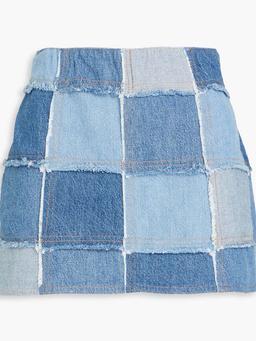 The 70s patchwork denim mini skirt