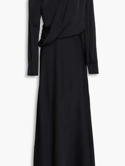 Draped satin maxi dress