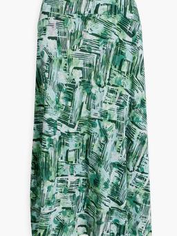 Maria reversible printed crepe midi skirt