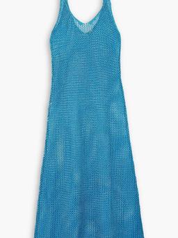 Paul metallic crochet-knit midi dress