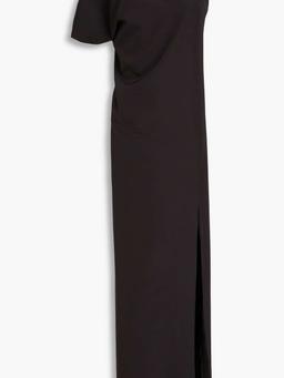 One-shoulder crepe gown